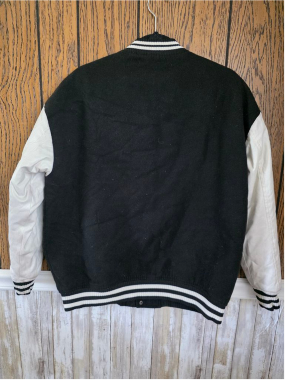 Women's Ardene Varsity Racing Jacket Med Black White Red - Picture 5 of 7